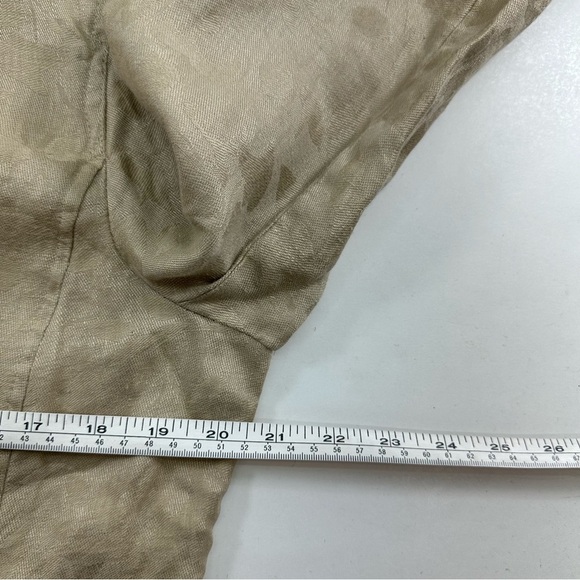 Jones New York Tan Linen Unlined Blazer Blouse Jacket Women’s 10 French Cuffs - Picture 6 of 8